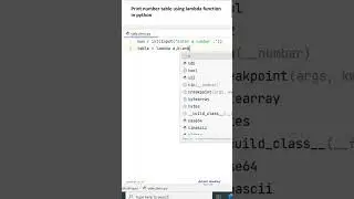 Print number table using lambda function in python ( python for beginners )