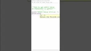 get ASCII value of character in python #shorts #python #coding #pythonprogramming