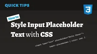 How to Style Input Placeholder Text with CSS