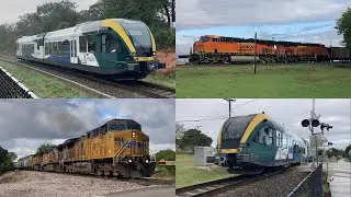 Horns Galore! Trains on the DCTA & Union Pacific at Denton, TX (October 5, 2023)