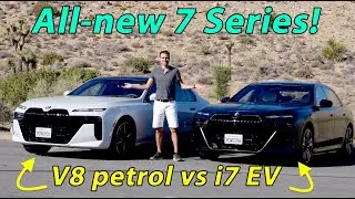 The best luxury sedan? all-new BMW 7 Series 760i petrol vs BMW i7 EV driving REVIEW