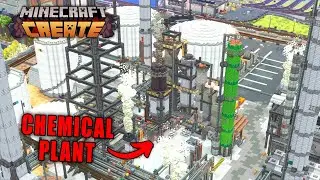 Building a Chemical Plant For Plastic in Create Mod