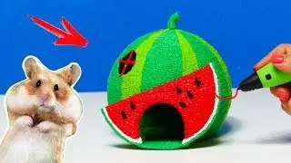 ДОМ ДЛЯ ХОМЯКА 🐹 В ВИДЕ АРБУЗА DIY | РИСУЮ ДОМ ДЛЯ ХОМЯКА 3D РУЧКОЙ