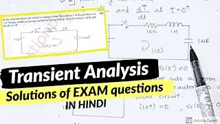 TRANSIENT ANALYSIS  SOLVED EXAMPLES | HINDI | Transient analysis basics
