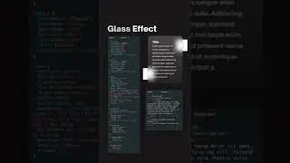 Glass Effect With HTML and CSS | 