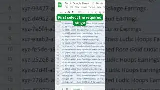 Sort Data in Google Sheets 