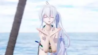 【ＭＭＤ 4K 2019】弱音ハクが水着で「DEEP BLUE TOWN」💖