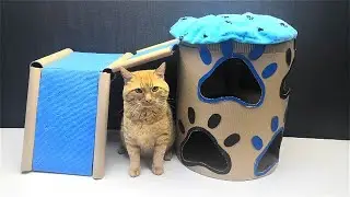 How to make a Play House for a cat out of cardboard