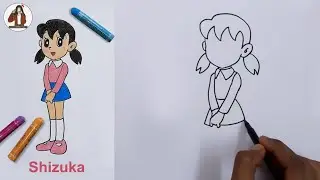 How to Draw Shizuka from Doraemon step by step | Shizuka Easy drawing tutorial | Doraemon