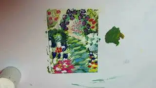 Рисуем цветочный сад. Очень фактурно))) Интуитивное рисование