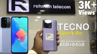 Spark 8c TECNO🇵🇰 | Purple colour FULL UNBOXING Extended Ram(3+3GB RAM 64GB ROM) | Rehman Telecom