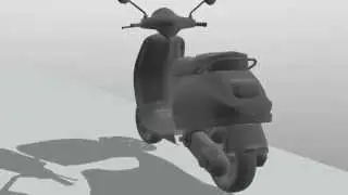 Motorcycle rig test in Blender  (Vespa) [HD]