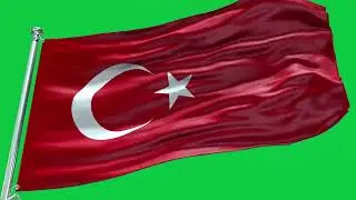 🚩Turkey  Flag Waving  | GREEN SCREEN & CHROMA MATTE🚩