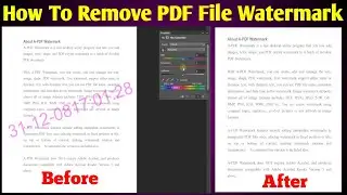 Remove Watermarks on PDF Files Permanently | Easy Way to Remove Watermarks on PDF Files