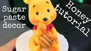 How to make honey from sugar paste for Winnie caketopper . Мастер класс лепка из мастики Винни Пух