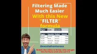 How to use New Filter Formula in Excel ?