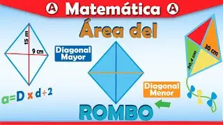 🔹📐ÁREA DEL ROMBO en 3 minutos | ¿Cómo calcular el  área del ROMBO? | SÚPER FÁCIL | Aprendiendo