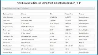 Ajax Live Data Search using Multi Select Dropdown in PHP