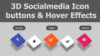 3D Socialmedia Icon Buttons & Hover Effects Pure CSS