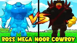 MATO al BOSS MEGA NOOB COWBOY y COMPLETO el MUNDO WILD WEST de MEGA NOOB SIMULATOR! 💪 Roblox