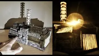 constructing a 1:1000 scale model of the Chernobyl NPP / Sarcophagus [model building]