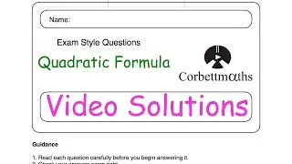 Quadratic Formula Answers - Corbettmaths