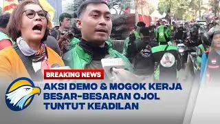 BREAKING NEWS - Massa Ojol Demo Besar-besaran di Patung Kuda, Ini Tuntutannya