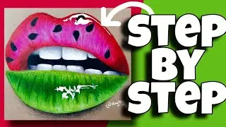 How to draw those Watermelon Lips || Step By Step Color Pencil Art Tutorial