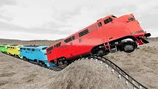 Trains Vs Bulged Rail #13 - Beamng.Drive