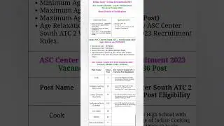 Army ASC Centre (South) – 2 ATC Recruitment 2023 Apply Offline for 236 Post #applyofflineform