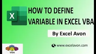 How to define Variable in Excel VBA - Excel Avon