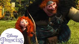 Baby Merida's Dad Teaches Her Archery | Brave | Disney Princess