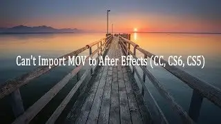 Can't Import MOV to After Effects CC, CS6, CS5