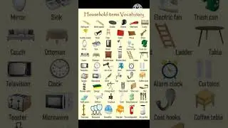 Households Items Vocabulary, Households Items, घर के सामान, Ghar ke saman