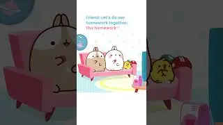 When Friends Do Homework Together - #molang #funnycartoon #shortsfeed #memes #cartoons