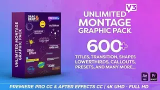 Montage Graphic Pack / Titles / Transitions / Lower Thirds - premiere pro template MOGRT