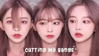 How I Cut My Bangs at Home ✂  넘길 수 있는 풍성한 뱅 앞머리 자르기