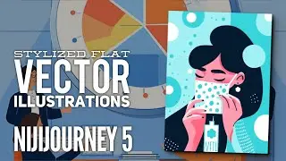 Niji journey prompt for Stylized flat vector art illustrations for presentations and infographic