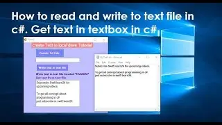 how to read and write to text file in c#. get text in textbox in c#