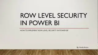 Row level security in Power BI