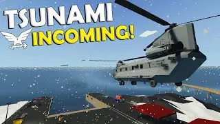 Massive Tsunami VS Chinook!  -  Stormworks Gameplay