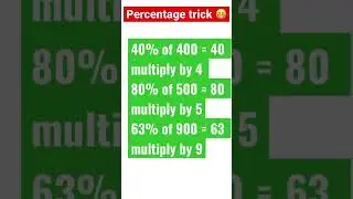 Percentage tricks #shortcuts  #popular  #mathsfun #shortvideo