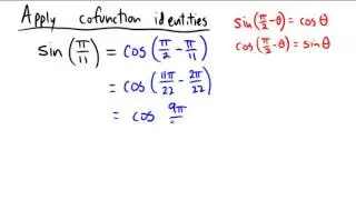 Applying the cofunction identity in either radian or degree mode