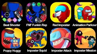 FNF Music Battle Beat Shooter, FNF Funkin Rap Battle Full Mod, Red Imposter, Crewmate Adventure Anim