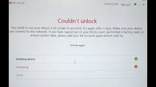 Xiaomi unlock bootloader Couldn't unlock, you need to use your device a bit longer