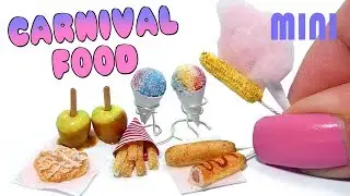 EASY Mini Carnival Food & Snacks Tutorial DIY Miniature Funnel Cake, Corn Dog +More