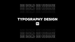 Typography Premiere Pro Tutorial