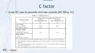 Short Circuit Analysis based  on IEC 60909