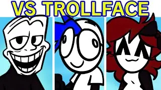 Friday Night Funkin VS Trollface FULL WEEK + Cutscenes | Cute Artstyle (FNF Mod/Troll/Troll face)