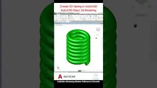 Create 3D Spring in AutoCAD | AutoCAD Basic 3D Modeling #cadable #autocad3dmodeling #autocadshorts